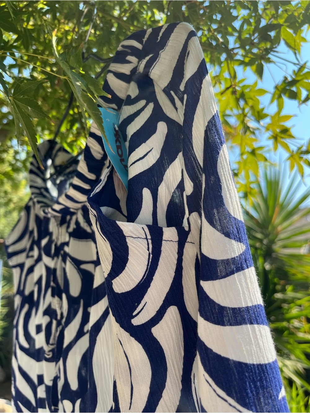 Grace Navy and White Midi Skirt